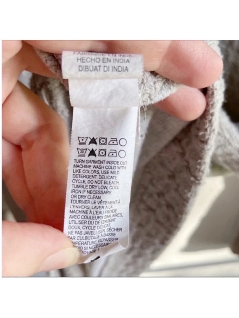 Lucky Brand sweater gray cable knit relaxed fit - Picture 6 of 8
